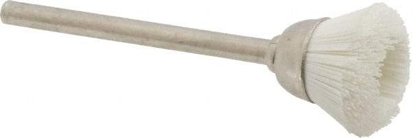 Osborn - 9/16" Diam, 1/8" Shank Straight Wire Alumina Silicate Cup Brush - Ultra Fine Grade, 0.012" Filament Diam, 6,000 Max RPM - USA Tool & Supply