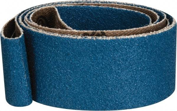 Made in USA - 1" Wide x 42" OAL, 80 Grit, Zirconia Alumina Abrasive Belt - Zirconia Alumina, Medium, Coated, X Weighted Cloth Backing - USA Tool & Supply