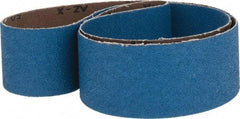 Made in USA - 2" Wide x 48" OAL, 50 Grit, Zirconia Alumina Abrasive Belt - Zirconia Alumina, Coarse, Coated, X Weighted Cloth Backing - USA Tool & Supply