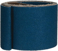 Made in USA - 2" Wide x 48" OAL, 80 Grit, Zirconia Alumina Abrasive Belt - Zirconia Alumina, Medium, Coated, X Weighted Cloth Backing - USA Tool & Supply