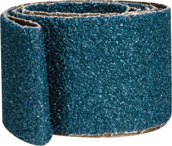 Made in USA - 2" Wide x 48" OAL, 24 Grit, Zirconia Alumina Abrasive Belt - Zirconia Alumina, Very Coarse, Coated, X Weighted Cloth Backing - USA Tool & Supply