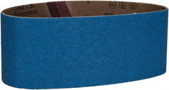 Made in USA - 3" Wide x 21" OAL, 60 Grit, Zirconia Alumina Abrasive Belt - Zirconia Alumina, Medium, Coated, X Weighted Cloth Backing - USA Tool & Supply