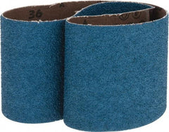 Made in USA - 3" Wide x 24" OAL, 36 Grit, Zirconia Alumina Abrasive Belt - Zirconia Alumina, Very Coarse, Coated, X Weighted Cloth Backing - USA Tool & Supply