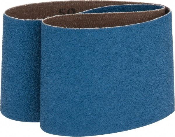 Made in USA - 3" Wide x 24" OAL, 50 Grit, Zirconia Alumina Abrasive Belt - Zirconia Alumina, Coarse, Coated, X Weighted Cloth Backing - USA Tool & Supply