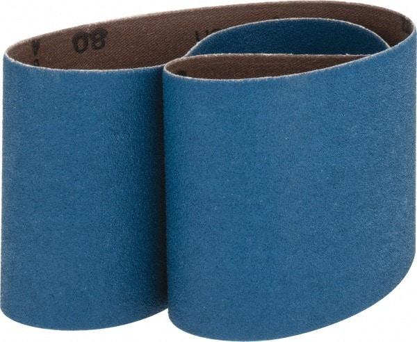 Made in USA - 3" Wide x 24" OAL, 80 Grit, Zirconia Alumina Abrasive Belt - Zirconia Alumina, Medium, Coated, X Weighted Cloth Backing - USA Tool & Supply