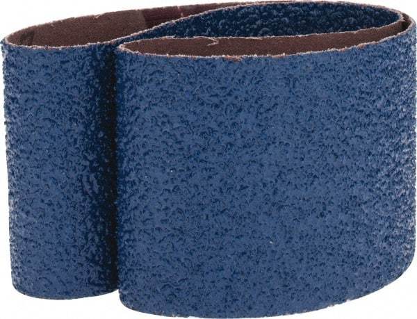 Made in USA - 3" Wide x 24" OAL, 24 Grit, Zirconia Alumina Abrasive Belt - Zirconia Alumina, Very Coarse, Coated, X Weighted Cloth Backing - USA Tool & Supply