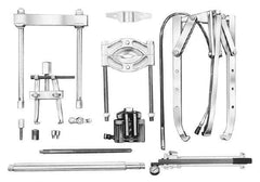 OTC - 17 Piece, 34" Spread, Hydraulic Puller Set - 3 Jaws, 19" OAL, 20-1/2" Reach - USA Tool & Supply