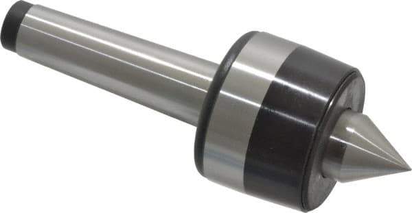 Bison - MT3 Taper Shank, 2.2" Head Diam 925 Lb Capacity Live Center - 4,000 Max RPM, 0.98" Point Diam, 1.12" Point Len, 925 Lb Max Workpc, 6.14" OAL, 1.12" Long Tip, Standard Point - USA Tool & Supply