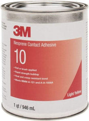 3M - 32 oz Can Amber Contact Adhesive - Series 10, 30 min Working Time, Bonds to Cardboard, Ceramic, Foam, Glass, Metal, Paper & Wood - USA Tool & Supply