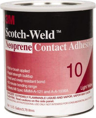 3M - 1 Gal Can Amber Contact Adhesive - Series 10, 30 min Working Time, Bonds to Cardboard, Ceramic, Foam, Glass, Metal, Paper & Wood - USA Tool & Supply