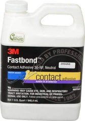 3M - 32 oz Can Natural Contact Adhesive - Series 30NF, 15 to 30 min Working Time, 4 hr Full Cure Time, Bonds to Cardboard, Ceramic, Fabric, Fiberglass, Foam, Glass, Leather, Metal, Plastic, Rubber, Vinyl & Wood - USA Tool & Supply