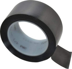 3M - Black Solid Color Vinyl Tape - 2" Wide x 5.2 mil Thick, General Traffic - USA Tool & Supply