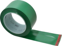 3M - Green Solid Color Vinyl Tape - 2" Wide x 5.2 mil Thick, General Traffic - USA Tool & Supply