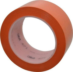 3M - Orange Solid Color Vinyl Tape - 2" Wide x 5.2 mil Thick, General Traffic - USA Tool & Supply