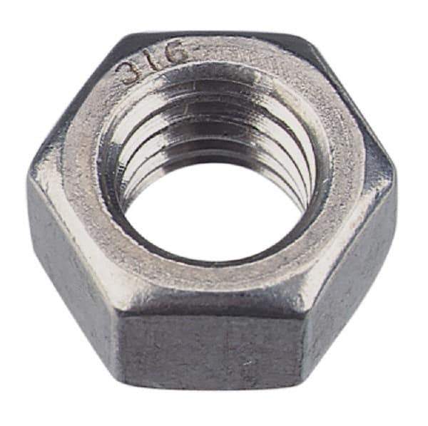 Value Collection - M16x2.00 Metric Coarse Steel Right Hand Hex Nut - 24mm Across Flats, 13mm High, Zinc-Plated Finish - USA Tool & Supply