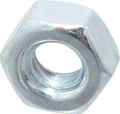 Value Collection - 1/4-20 UNC Steel Right Hand Hex Nut - 7/16" Across Flats, 7/32" High, Zinc Clear Finish - USA Tool & Supply