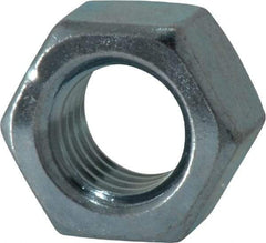 Value Collection - 1/2-13 UNC Steel Right Hand Hex Nut - 3/4" Across Flats, 7/16" High, Zinc Clear Finish - USA Tool & Supply