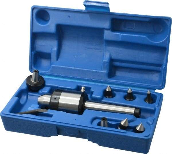 Interstate - 7 Point, 480 Lb Max Workpiece, 6-13/16" OAL, 1-11/16" Head Diam, Tool Steel, Live Center & Point Set - 3MT Taper, Interchangeable - USA Tool & Supply