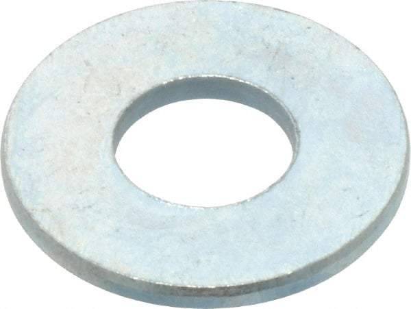 Value Collection - 1/4" Screw, Steel USS Flat Washer - 0.307" ID x 0.749" OD, 0.08" Thick, Zinc-Plated Finish - USA Tool & Supply