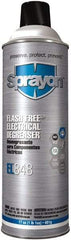 Sprayon - 17 Ounce Aerosol Electrical Grade Cleaner/Degreaser - 37,000 Volt Dielectric Strength, Nonflammable, Food Grade, Plastic Safe - USA Tool & Supply