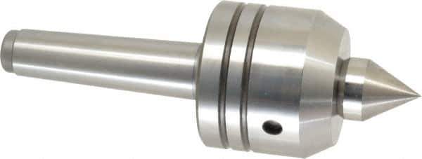 Royal Products - MT3 Taper Shank, 2-3/8" Head Diam 1,640 Lb Capacity Live Center - 5,000 Max RPM, 2.07" Head Length, 1" Point Diam, 1-1/4" Point Len, 500 Lb Max Workpc, 6-13/16" OAL, Changeable Standard Point - USA Tool & Supply