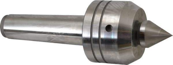 Royal Products - MT5 Taper Shank, 3-1/2" Head Diam 2,880 Lb Capacity Live Center - 3,500 Max RPM, 2.64" Head Length, 1-1/2" Point Diam, 1.79" Point Len, 1,070 Lb Max Workpc, 10-1/16" OAL, Changeable Standard Point - USA Tool & Supply