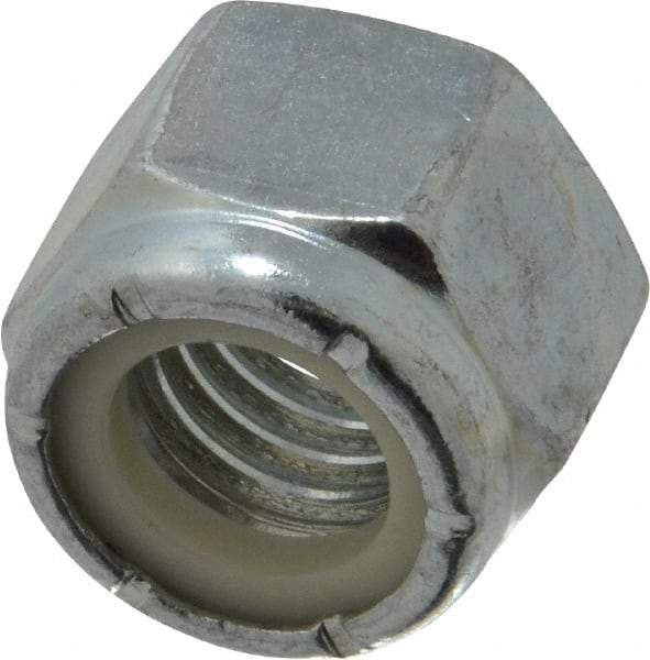 Value Collection - 1/2-13 UNC Grade 2 Hex Lock Nut with Nylon Insert - 3/4" Width Across Flats, 39/64" High, Zinc-Plated Finish - USA Tool & Supply