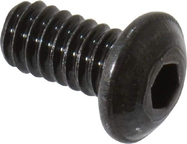 Value Collection - #2-56 UNC Hex Socket Drive, Button Screw - Alloy Steel, Black Oxide Finish, Fully Threaded, 3/16" Length Under Head - USA Tool & Supply
