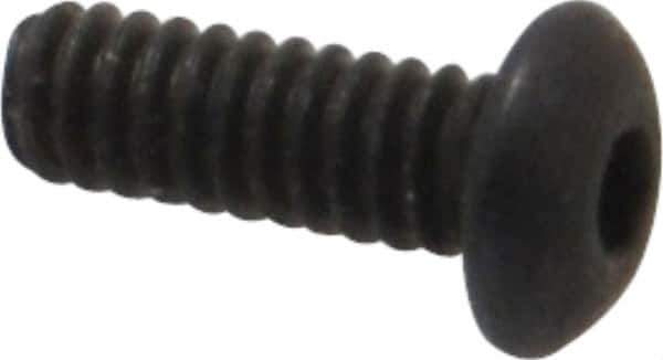 Value Collection - #2-56 UNC Hex Socket Drive, Button Screw - Alloy Steel, Black Oxide Finish, Fully Threaded, 1/4" Length Under Head - USA Tool & Supply
