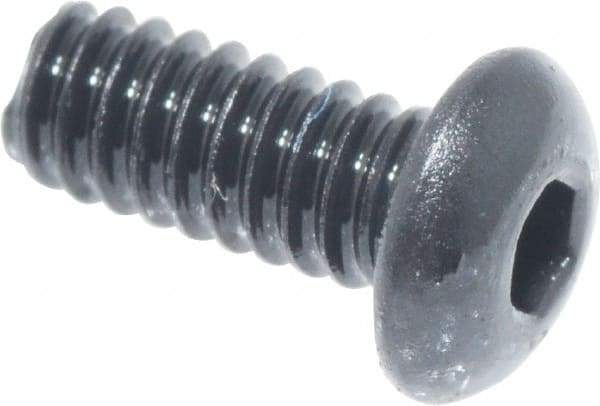 Value Collection - #3-48 UNC Hex Socket Drive, Button Screw - Alloy Steel, Black Oxide Finish, Fully Threaded, 1/4" Length Under Head - USA Tool & Supply