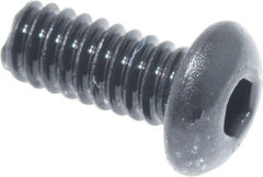 Value Collection - #3-48 UNC Hex Socket Drive, Button Screw - Alloy Steel, Black Oxide Finish, Fully Threaded, 1/4" Length Under Head - USA Tool & Supply