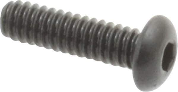 Value Collection - #3-48 UNC Hex Socket Drive, Button Screw - Alloy Steel, Black Oxide Finish, Fully Threaded, 3/8" Length Under Head - USA Tool & Supply