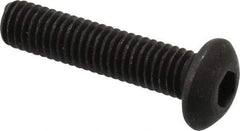 Value Collection - #10-32 UNF Hex Socket Drive, Button Screw - Alloy Steel, Black Oxide Finish, Fully Threaded, 7/8" Length Under Head - USA Tool & Supply