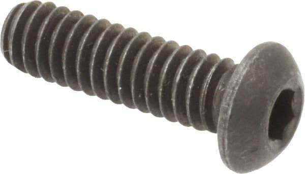 Value Collection - 1/4-20 UNC Hex Socket Drive, Button Screw - Alloy Steel, Black Oxide Finish, Fully Threaded, 7/8" Length Under Head - USA Tool & Supply