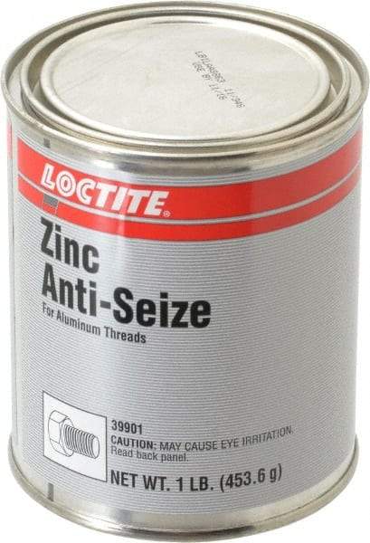 Loctite - 1 Lb Can General Purpose Anti-Seize Lubricant - Zinc, -29 to 398°C, Gray, Water Resistant - USA Tool & Supply