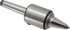 Royal Products - MT2 Taper Shank, 1.7" Head Diam 830 Lb Capacity Carbide Tipped Live Center - 12,000 Max RPM, 2.12" Head Length, 7/8" Point Diam, 1-3/4" Point Len, 180 Lb Max Workpc, 6-39/64" OAL, 3/8" Tip Diam, Long Point - USA Tool & Supply