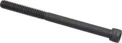 Value Collection - 1/4-20 UNC Hex Socket Drive, Socket Cap Screw - Alloy Steel, Black Oxide Finish, Partially Threaded, 3-1/4" Length Under Head - USA Tool & Supply