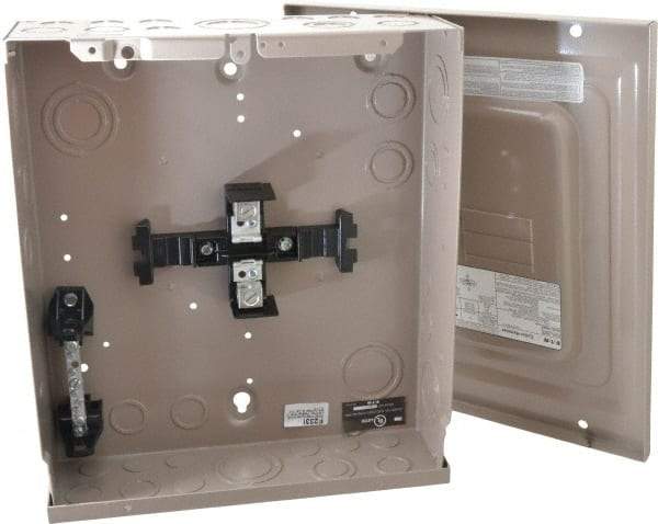 Eaton Cutler-Hammer - 4 Circuits, 120/240 VAC, 125 Amp Main, 14-1/0 AWG, Surface, Indoor Main Lug Load Center - 1 Phase, 1 NEMA Rating, 11 Inch Wide x 3.69 Inch Deep x 13 Inch High - USA Tool & Supply