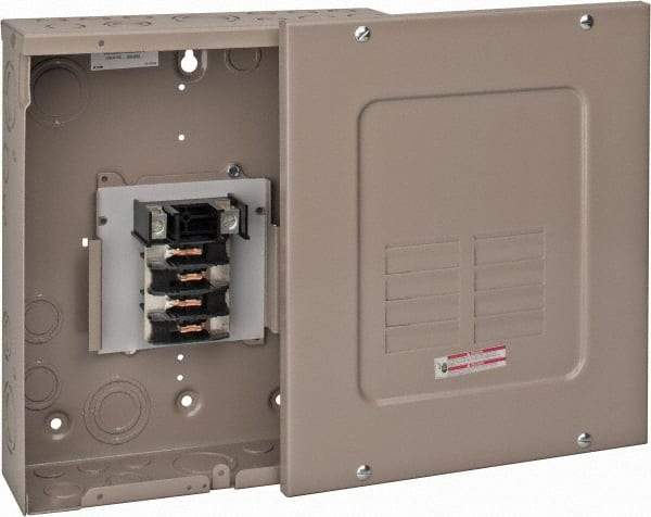 Eaton Cutler-Hammer - 8 Circuits, 120/240 VAC, 125 Amp Main, 6-1/0 AWG, Surface, Indoor Main Lug Load Center - 1 Phase, 1 NEMA Rating, 11 Inch Wide x 3.69 Inch Deep x 13 Inch High - USA Tool & Supply