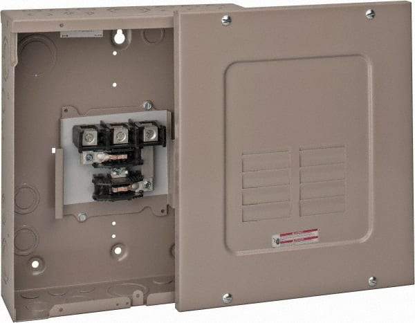 Eaton Cutler-Hammer - 6 Circuits, 208/120 VAC, 125 Amp Main, 14-1/0 AWG, Surface, Indoor Main Lug Load Center - 3 Phase, 1 NEMA Rating, 11 Inch Wide x 3.69 Inch Deep x 13 Inch High - USA Tool & Supply
