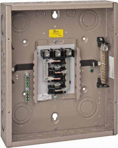 Eaton Cutler-Hammer - 12 Circuits, 208/120 VAC, 125 Amp Main, 6-2/0 AWG, Indoor Main Lug Load Center - 3 Phase, 1 NEMA Rating, 14.31 Inch Wide x 3.88 Inch Deep x 16-3/4 Inch High - USA Tool & Supply