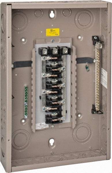 Eaton Cutler-Hammer - 24 Circuits, 208/120 VAC, 125 Amp Main, 6-2/0 AWG, Indoor Main Lug Load Center - 3 Phase, 1 NEMA Rating, 14.31 Inch Wide x 3.88 Inch Deep x 21 Inch High - USA Tool & Supply