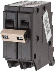 Eaton Cutler-Hammer - 80 Amp, 120/240 VAC, 2 Pole, Plug In Type CH Circuit Breaker - Thermal Magnetic Trip, 10 kA Breaking Capacity, 14-10 AWG - USA Tool & Supply