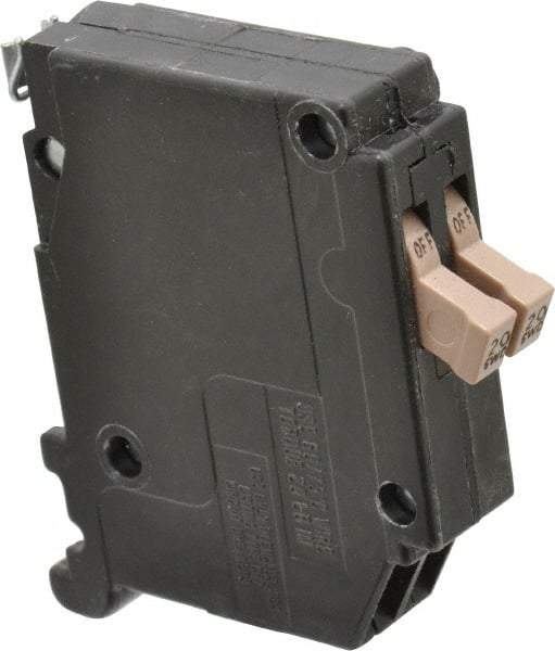 Eaton Cutler-Hammer - 20 Amp, 120 VAC, 1 Pole, Plug In Twin Circuit Breaker - Thermal Magnetic Trip, 14-8 AWG, 18.8mm Deep x 83.6mm High x 75.7mm Wide - USA Tool & Supply
