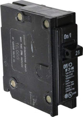 Eaton Cutler-Hammer - 25 Amp, 120/240 VAC, 1 Pole, Plug In Type BR Circuit Breaker - Thermal Magnetic Trip, 10 kA Breaking Capacity, 14-4 AWG - USA Tool & Supply