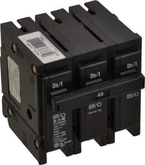 Eaton Cutler-Hammer - 40 Amp, 240 VAC, 3 Pole, Plug In Type BR Circuit Breaker - Magnetic Trip, 10 kA Breaking Capacity, 14-4 AWG - USA Tool & Supply