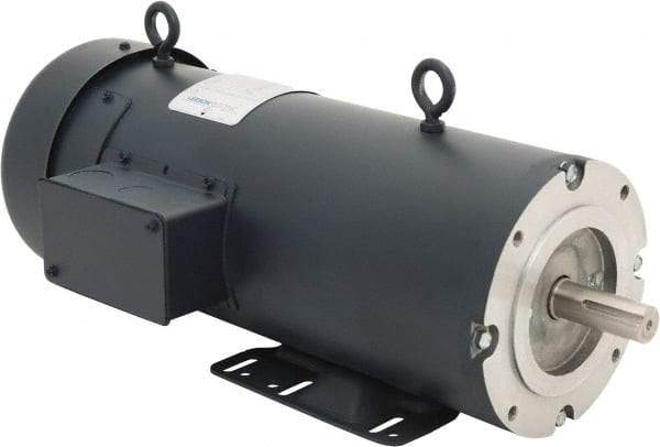 Leeson - 2 Max hp, 1,750 Max RPM, DC Electric AC DC Motor - 230 V Input, 145TC Frame, C-Face with Base Mount, TEFC Enclosure - USA Tool & Supply