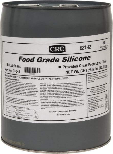 CRC - 5 Gal Pail Nondrying Film/Silicone Penetrant/Lubricant - Clear & White, -40°F to 400°F, Food Grade - USA Tool & Supply