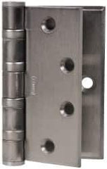 Stanley - 4-1/2" Long Steel Commercial Hinge - Satin Chrome Finish, 5 Knuckles, 7 Holes - USA Tool & Supply