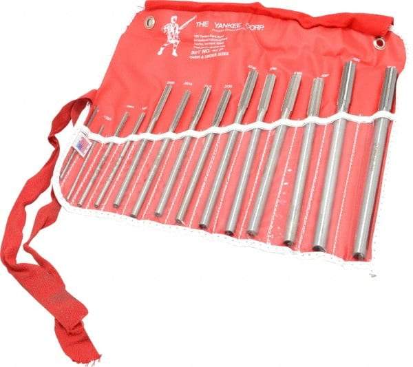 Made in USA - 0.124" to 0.501", Chucking Reamer Set - Straight Flute, Right Hand Cut, 14 Pieces - USA Tool & Supply